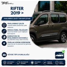 Servet Dizayn Oto Peugeot Rifter Uyumlu 2019 ve Üzeri Krom Yan Kapı Çıtası 4 Parça Paslanmaz Çelik