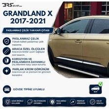 Servet Dizayn Oto Opel Grandland x Uyumlu 2017-2021 Krom Yan Kapı Çıtası 4 Parça Paslanmaz Çelik