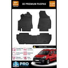 Nova Krom Peugeot Partner Tepee 3D Pro Havuzlu Paspas 2008-2018 Üzeri