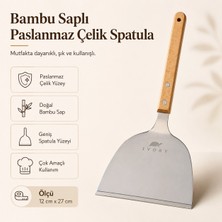 PratikBir Bambu Saplı Paslanmaz Çelik Spatula