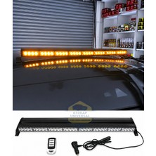Otokap Universal 85 cm Off Road LED Bar Uzaktan Kumandalı Çakar Sarı Sarı 12V 30V LED Tepe Lambası Ikaz Lambası Kamyon Tır Traktör Çekici Iş Makinesi