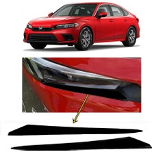 Bezos Honda Civic Fe1 2022 ve Sonrası Far Altı Kaşı Çıtası Piyano Black 2 Parça