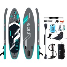 Npo Aqua Gray 350X84X15CM Şişme Military Sup Paddle Board 196KG Kürek Pompa Çanta Koltuklu Full Set