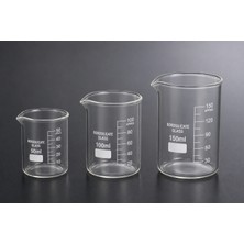 Şişe Dükkanı Cam Beher Ölçü Kabı 3'lü Set 1 Adet 150ML, 1 Adet 100ML, 1 Adet 50ML