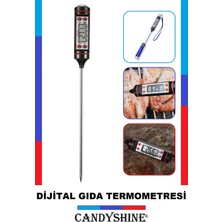 CandyShine Dijital Gıda Termometresi Daldırma Tipi Geniş Ölçüm Aralığı -50 °C ile +300 °C Et Süt Mama Yoğurt Çorba