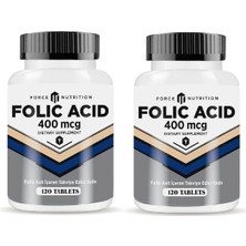 Force Nutrition Folic Asid 400 Mcg 120 Tablet 2 Kutu