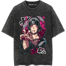 Touz Anime Naruto Itachi Uchiha Baskılı Unisex Oversize  T-Shirt