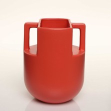 Evdema Handle Kırmızı Vazo Orta 16*16*20 cm AK.JL0038