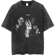 Touz Yıkamalı Lana Del Rey  Baskılı Unisex Oversize Vintage T-Shirt