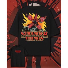 Touz Stranger Things Hellfire Club Baskılı Unisex Oversize T-Shirt