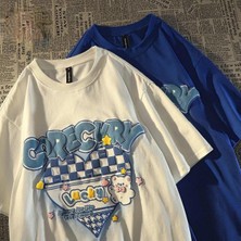 Touz Harajuku Corecury Beyaz Unisex Oversize T-Shirt