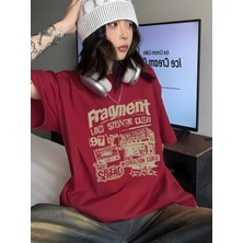 Touz Fragment Retro Baskılı Unisex Oversize T-Shirt
