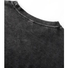 Touz Taş Devri Baskılı Yıkamalı Vintage Unisex Oversize T-Shirt