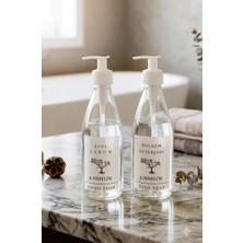 JUNIBELIW 2li Set Beyaz Boş Şeffaf Cam Şişe Bulaşık Deterjanlık Sıvı Sabunluk 2X330ML