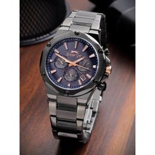 Slazenger Erkek Kol Saati Füme Kasa Lacivert Rose Gold Detaylı Kadran 42MM Mineral Cam 10 Atm Su Geçirmez Paslanmaz Çelik