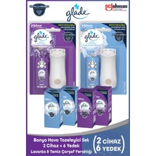 Glade Banyo Hava Tazeleyici Set | 2 Cihaz + 6 Yedek (Lavanta & Temiz Çarşaf Ferahlığı)