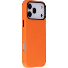 BloominBag Bloomcase Premium Mono Pebble Orange Apple iPhone 17 Pro Max (6.9") Hakiki Deri Magsafe Kılıf