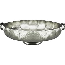 Evdema Metal Gümüş Masaüstü Çanak Dekor -A 21.5X49 cm AK.IR0096