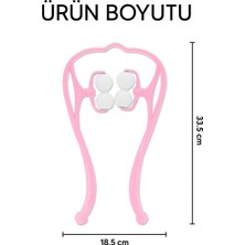 Aesco Boyun Bacak Ayak Bel Masaj Aleti Çok Fonksiyonlu Manuel 4 Tekerlekli - Pembe