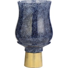 Evdema Blue Mozaik Gold Kaideli Vazo Büyük 20*20*36 cm AK.JB0152