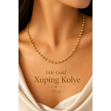 Sacce Scarves & Accessories 14K Gold Dorika Topçuklu Işıltılı Kolye 44 cm