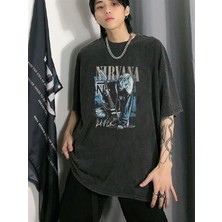 Touz Nirvana Siyah Unisex Oversize T-Shirt