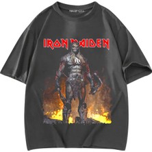 Touz Rock Serisi Iron Maiden Baskılı Unisex Oversize  T-Shirt
