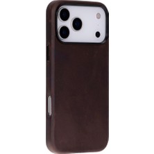 BloominBag Bloomcase Premium Mono Espresso Brown Apple iPhone 17 Pro (6.3") Hakiki Deri Magsafe Kılıf