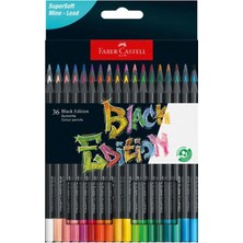 Faber-Castell 36 Renk Kuru Boya Black Edition 1 Paket 36 Lı Kuruboya Tam Boy Karton Kutu