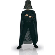 Aesco Çocuk Boy Yıldız Savaşları Star Wars Darth Vader Maskesi ve 90 cm Pelerin Seti Siyah