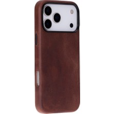 BloominBag Bloomcase Premium Mono Saddle Brown Apple iPhone 17 Pro (6.3") Hakiki Deri Magsafe Kılıf