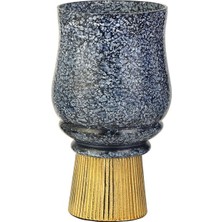 Evdema Blue Mozaik Gold Kaideli Vazo Küçük 11*11*22 cm AK.JB0150