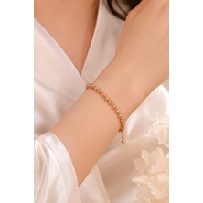Sacce Scarves & Accessories Rose Gold Dorika Topçuklu Kadın Bileklik 16 cm + 3 cm