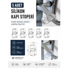 Karapolat Şeffaf Silikon Kapı Kolu Tamponu 5 Adet | Kapı Durdurucu | Duvar Koruyucu | Kapı ve Pencere Stoperi