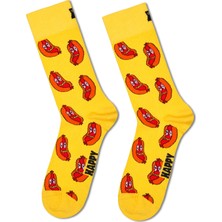 Happy Socks Erkek Sarı Desenli Pamuklu Çorap P004499