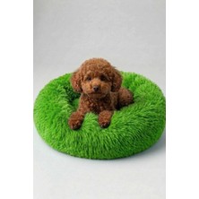 Vaelmont Uzun Kürklü Yeşil Köpek ve Kedi Yatağı 55 cm Kedi ve Köpek Yatağı
