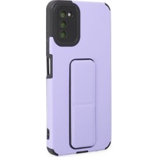 Bezos Galaxy A03S Kılıf Mega Standlı Silikon - Lila
