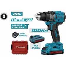 Catpower Akülü Darbeli Vidalama Li-Ion 100NM (Makine) Kömürsüz 13 mm +  ( 2.0 Ah Akü 2 Adet)+(Hızlı Şarj Cihazı)