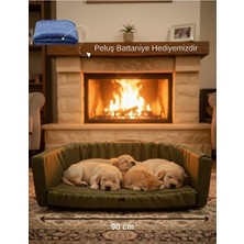 Vaelmont Yıkanabilir Sıvı Geçirmez Büyük Irk Köpek Yatağı 90X80X25 cm Kedi ve Köpek Yatağı