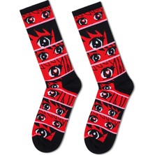 Happy Socks Erkek Kırmızı Desenli Pamuklu Çorap P003107