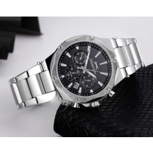 Slazenger Erkek Kol Saati Gümüş Kasa Siyah Kadran 42MM Mineral Cam 10 Atm Su Geçirmez Paslanmaz Çelik