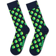 Happy Socks Lacivert Dalga Desenli Pamuklu Çorap P002613