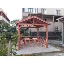 Şen Mobilya Lambiri ve Yaprak Şıngıl Bahçe Pergolası Kır Bahçesi Için 300X300 cm Emprenyeli Çam Ağacından 9 M²