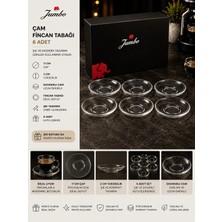 Jumbo 6’lı Cam Fincan Tabağı Seti – 11 cm Şık ve Modern Tasarım