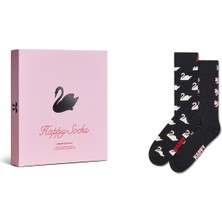 Happy Socks Kadın Siyah Desenli Pamuklu Çorap P003365