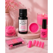 E.M.S Neon Pembe Toz Mika Kozmetik Boyası 10 Gr/oje/tırnak/peeling/maskara/krem/göz Farı/tırnak/mum Boyası.