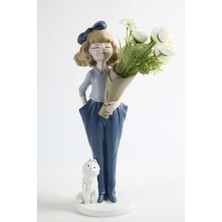 Evdema Vitale Polyester Mavi Kız Vazo 48CM AK.KZ0058