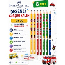 Danacı Kırtasiye Faber-Castell City Squad Desenli Kurşun Kalem 2b Kaliteli Yuvarlak Gövde 8 Adet
