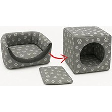 Vaelmont 3 Fonksiyonlu Sarı Renkli Kedi ve Köpek Yatağı 40X40X40 cm