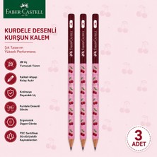 Danacı Kırtasiye Faber-Castell Cherry Desenli Kurşun Kalem 3 Adet 2b Yuvarlak Gövde